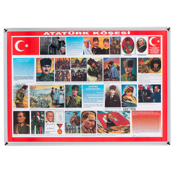 Eğitim Panosu Atatürk Köşesi Metal Çerçeve 70x100